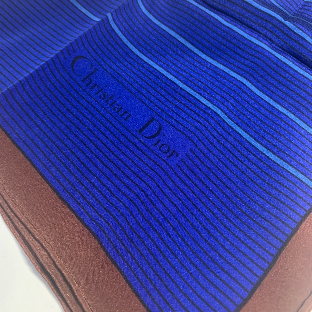 Dior Blue and Brown Striped Scarf